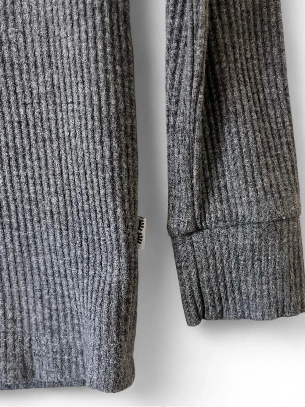 Toddler Unisex 3T Little Sleepies Long Sleeve Gray Ribbed Knit Pajama Top EUC